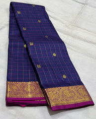 DARK BLUE COLOUR & GOLD BORDER ZARI KOTA SAREE