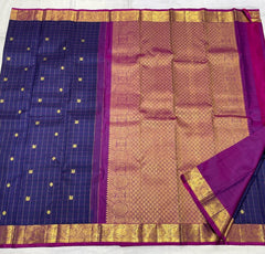 DARK BLUE COLOUR & GOLD BORDER ZARI KOTA SAREE