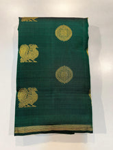BOTTLE GREEN & GLOD BORDER KANCHIPURAM SILK SAREE