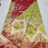 LITE GREEN COLOUR & RED BRODER ZARI KOTA SILK SAREE