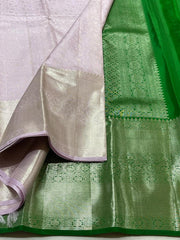 LILAC / GREEN KANCHI SAREE
