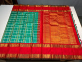 GREEN / RED KANCHI SAREE