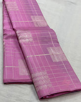 BABY PINK/LIGHT VOILET COLOUR KANCHI SILK SAREE