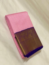 BABY PINK/BLUE COLOUR PURE KANCHI SILK SAREE