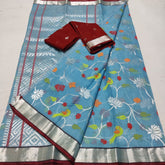 BLUE/RED YELLOW ZARI KOTA SAREE