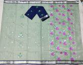 LITE SEA GREEN/DARK BLUE ZARI KOTA SAREE