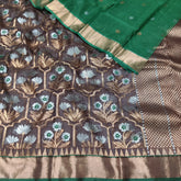 BROWN/GREEN ZARI KOTA SAREE