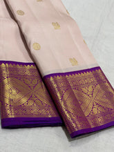 CREAM/PURPLE WITH ZARI KANCHI SILK SAREE