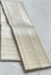HALF WHITE WITH ZARI KANCHI SILK SAREE