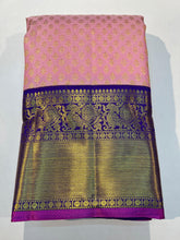 BABY PINK/PURPLE COLOUR COMBITION PURE KANCHI SILK SAREE
