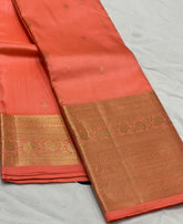 AQUA BLUE/WINE BORDER COMBITION PURE KANCHI SILK SAREE (Copy)