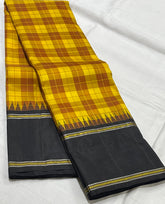 MUSTARD YELLOW/BLACK TEMPLE BOARDER SAREE