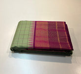 PISTA GREEN/PINK TEMPLE BOARDER SAREE