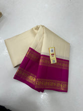 HALF WHITE/PINK WITH ZARI KANCHI SILK SAREE