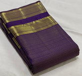 PURPLE COLOUR \GOLDBORDER KANCHI SLIK SAREES