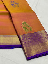 CLASSIC MUSTARD YELLOW/ PURPLE KANCHI SAREE
