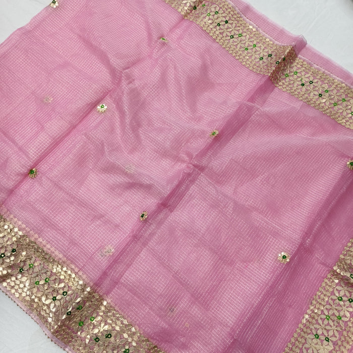 PINK GOTA BORDER KOTA SAREE