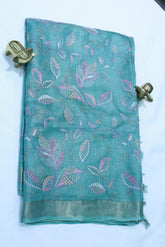 PEECH GREEN COLOUR SAREE
