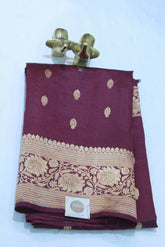 MERUN COLOUR BANARAS SAREE