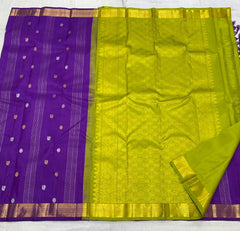 DARK PURPLE & GOLD BORDER ZARI KOTA SAREE