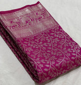 PINK/SILVER SILK ZARI KOTA SILK SAREE