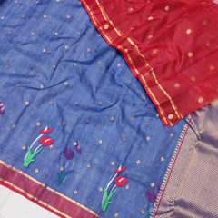 DARK BLUE & RED COLOUR ZARI KOTA SAREE