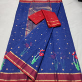 DARK BLUE & RED COLOUR ZARI KOTA SAREE