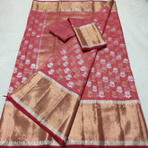 RED & GOLD COLOUR ZARI KOTA SILK SAREE