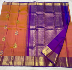 CLASSIC MUSTARD YELLOW/ PURPLE KANCHI SAREE
