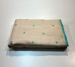 CREAM & TURQUOISE \ BLUE COLOUR COMBINATION KANCHIPURAM SILK SAREE