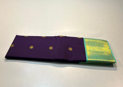 VIOLET COLOUR  & TURQUOISE GREEN BORDER KACHIPURAM SILK SAREE
