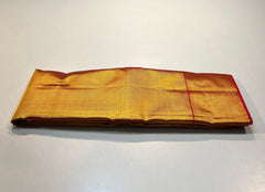FULL GOLD COLOUR  & RED BORDER KANCHIPURAM SILK SAREE