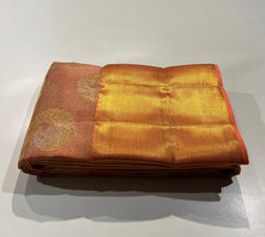 LITE BROWN & GOLD BORDER KACHIPURAM SILK SAREE