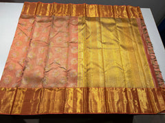 LITE BROWN & GOLD BORDER KACHIPURAM SILK SAREE