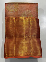 LITE BROWN & GOLD BORDER KACHIPURAM SILK SAREE