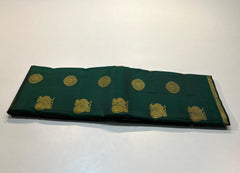 BOTTLE GREEN & GLOD BORDER KANCHIPURAM SILK SAREE
