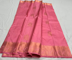 PEACH PINK KANCHI SILK SAREE