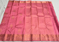 PEACH PINK KANCHI SILK SAREE