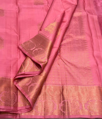 PEACH PINK KANCHI SILK SAREE
