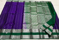 PURPLE / GREEN KANCHI SAREE