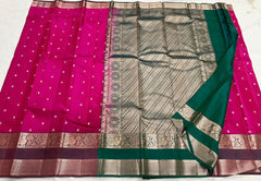 PINK / GREEN KANCHI SAREE