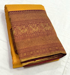 YELLOW / MAROON PINK KANCHI SAREE