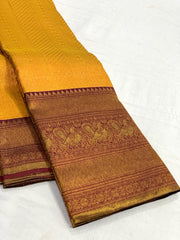 YELLOW / MAROON PINK KANCHI SAREE