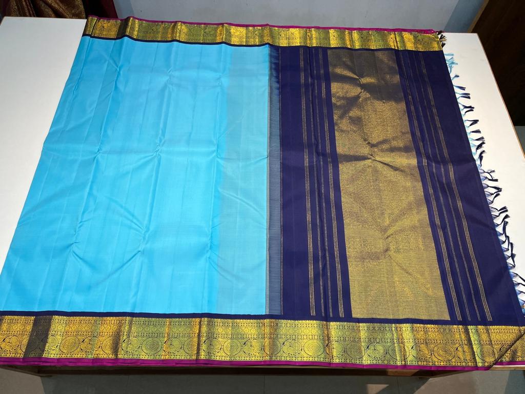 SKY BLUE KANCHI SAREE