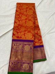 ORANGE / PURPLE KANCHI SAREE