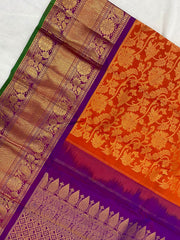 ORANGE / PURPLE KANCHI SAREE