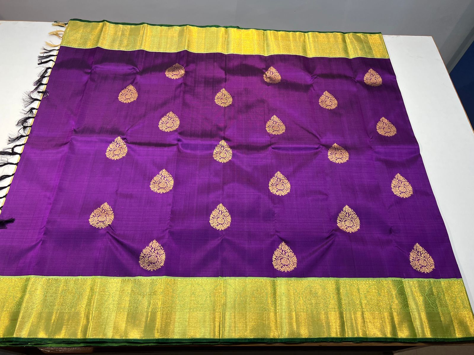 PURPLE / PARROT GREEN KANCHI SAREE