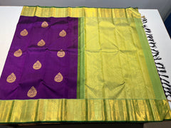 PURPLE / PARROT GREEN KANCHI SAREE