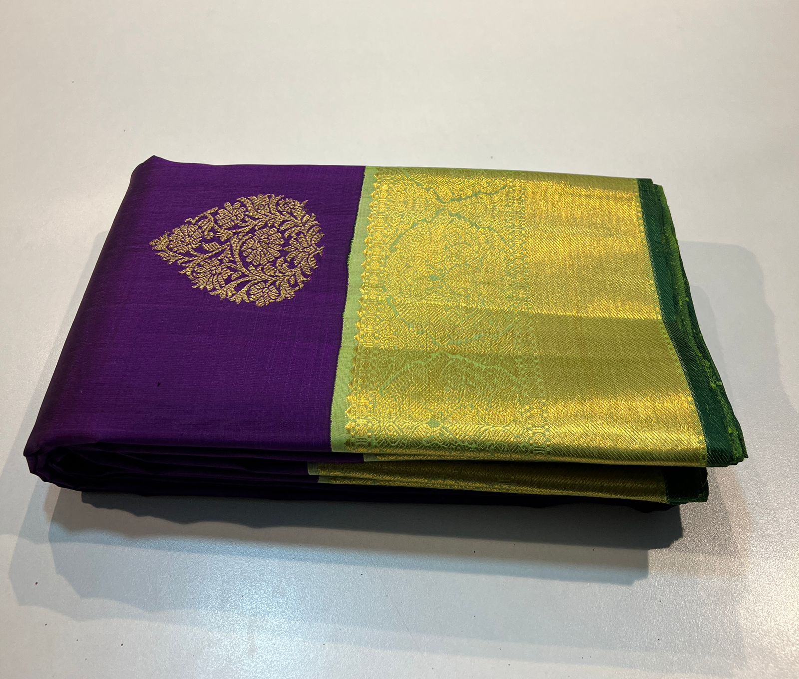 PURPLE / PARROT GREEN KANCHI SAREE