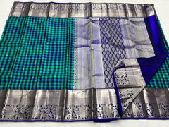 ROYAL BLUE / GREEN KANCHI SAREE